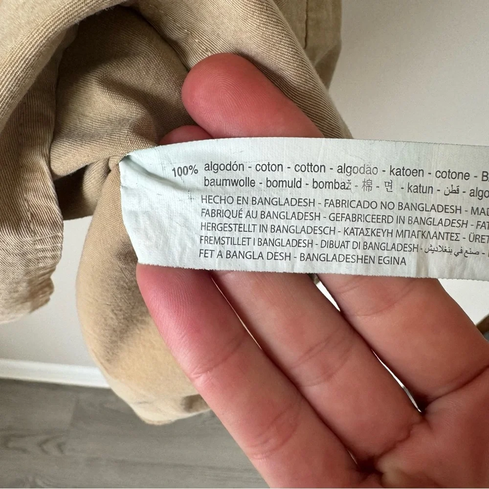 Zara Woman  Beige Ruffled 100% Cotton Tshirt Dress, size Small - Picture 7 of 9